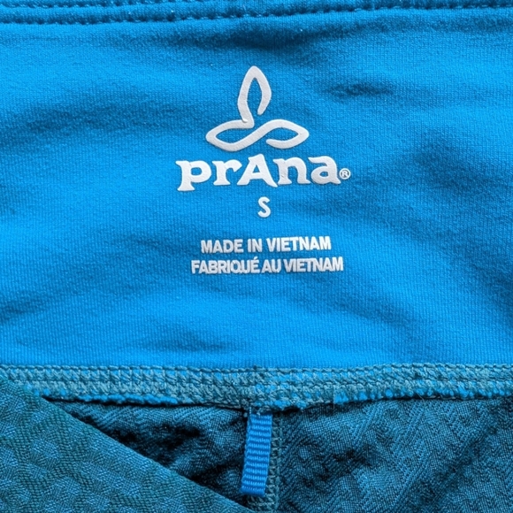 prAna Misty Yoga Leggings Jacquard Print Teal Low Rise Yoga Women's size Small - Picture 12 of 14
